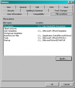 filelocations Word manages all of the template locations for the Office suite.
