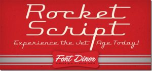 Rocket script. A retro style font.