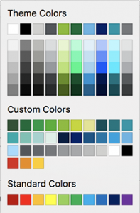 Standard theme and custom colour palette