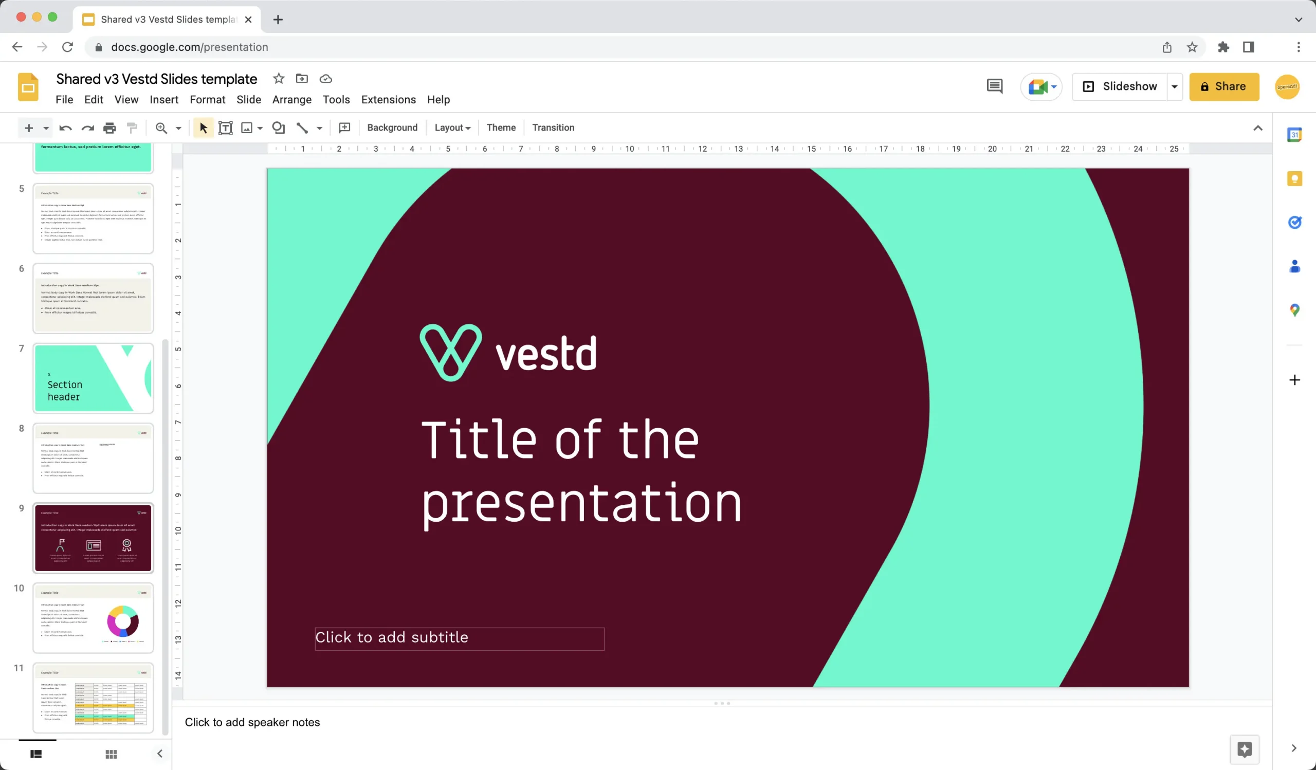 Brand identity Google Slides template